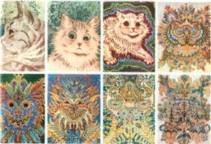 Louis Wain era um homem que sofria de esquizofrenia e que adorava desenhar gatos.